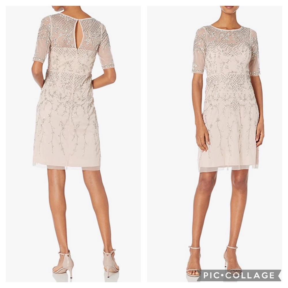 Adrianna Papell elbow length beaded dress